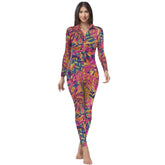 Lina Fitted Long Sleeve Collared Jumpsuit